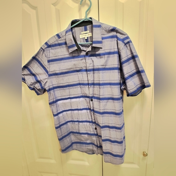 John Lennon brand Men's Blue Striped Shirt - Picture 4 of 6